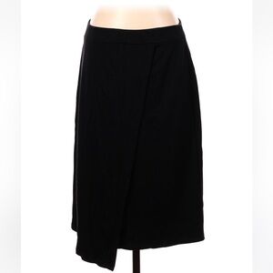 Eileen Fisher Classic Black Asymmetrical Faux Wrap Skirt